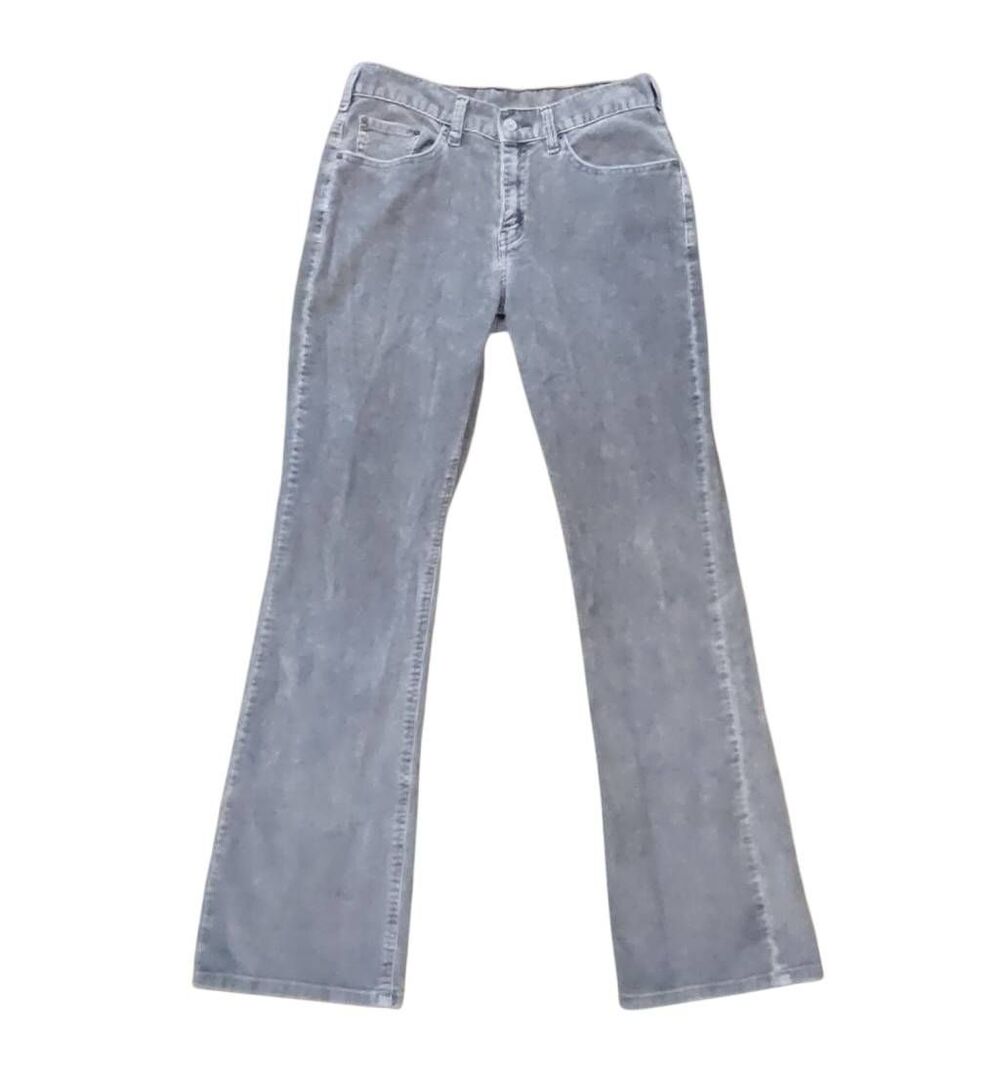 Vintage Y2K Levi's Jeans Women's 8 Grey Corduroy Low Rise Bootcut 2002